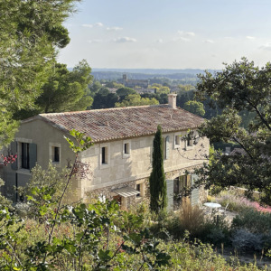 Vue du Mas et de l'Église de Maussane