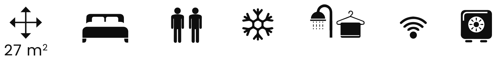 taille de la chambre, taille du lit, nombre de personne, équipement